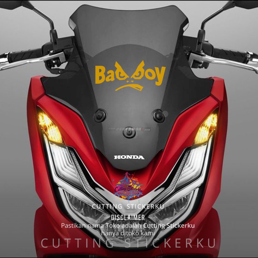 Cutting Stiker Bad Boy Variasi Motor Mobil Sticker Timbul Keren Nyala Dasbor Spakbor Visor Body Kaca Helm Laptop Hologram Reflective Tahan Air Bodi Samping Nama Jepang Scoopy Vario Beat NMAX PCX Vespa Aesthetic Pickup Anime Windshield Kustom Modif