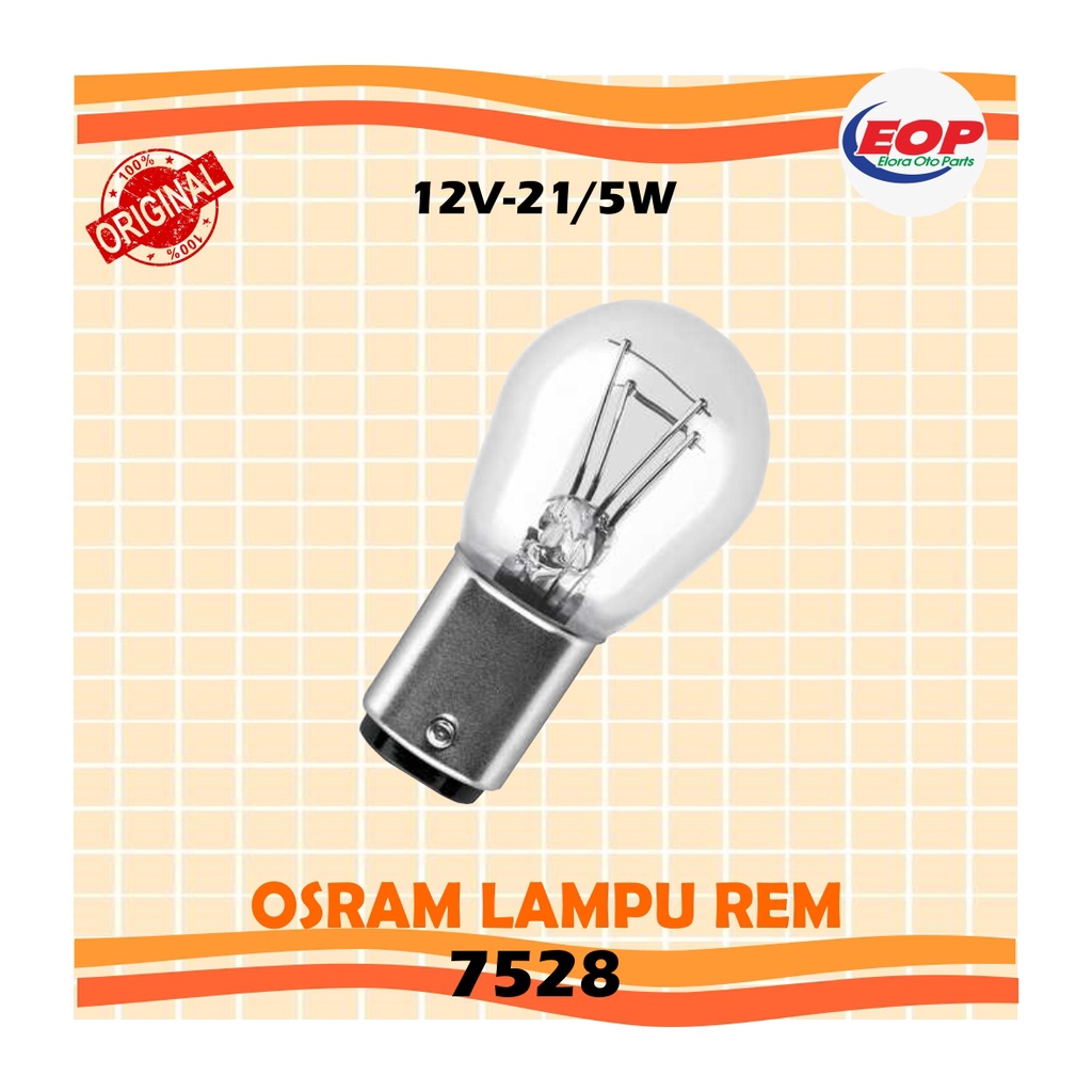 OSRAM Lampu Rem Putar 12V 21/5W - P21/5W 7528 Original