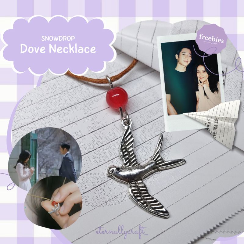 Kalung Snowdrop Dove Necklace Lim Soo Ho Eun Young Ro
