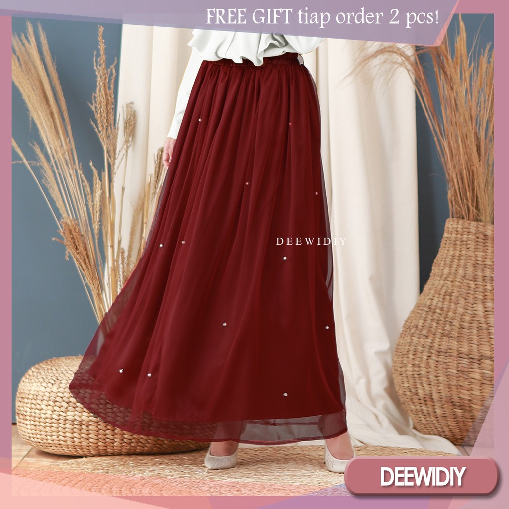 ROK TUTU MEWAH PANJANG UNTUK WANITA - TUTU PEARL SKIRT DEEWIDIY