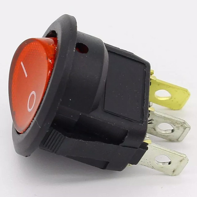 Saklar 220V Round Rocker Dot Boat LED Light Toggle Switch SPST ON/OFF