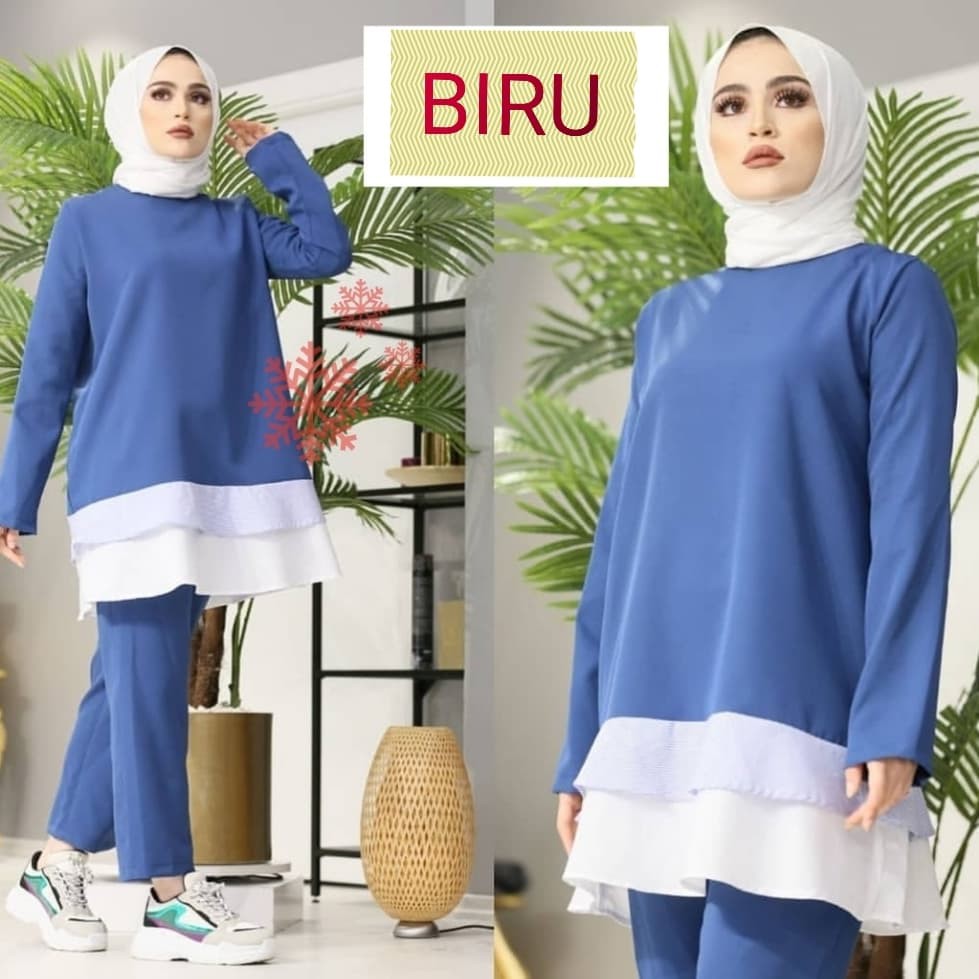 SMARTDN setelan tunik untari baju remaja set celana trendy st upi vt