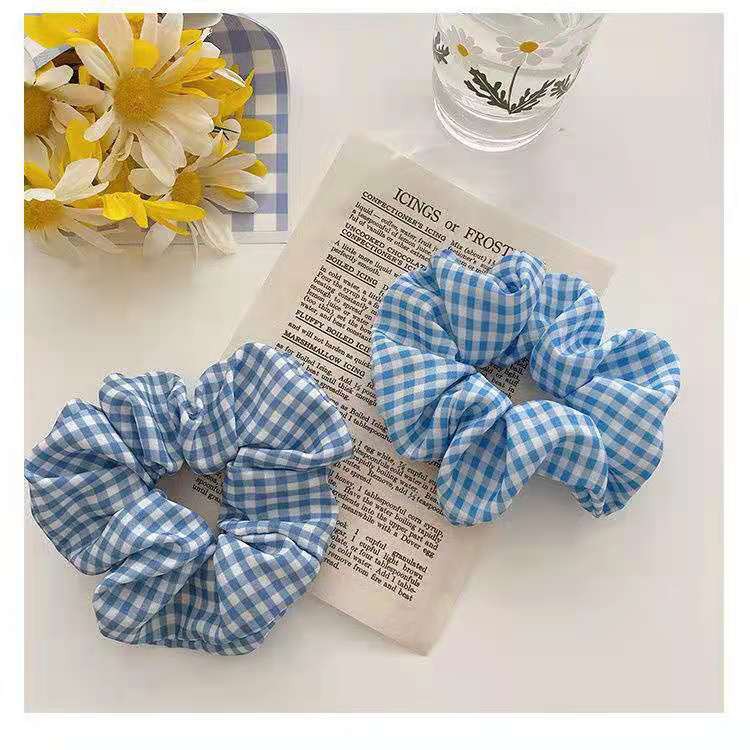 Ikat Rambut Korea  Scrunchie Blue Sky Ikat Rambut Cepol Kunciran