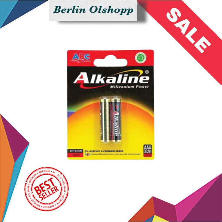 ABC Alkaline Baterai AAA Battery A3 LR03 1,5V (isi 2pcs)