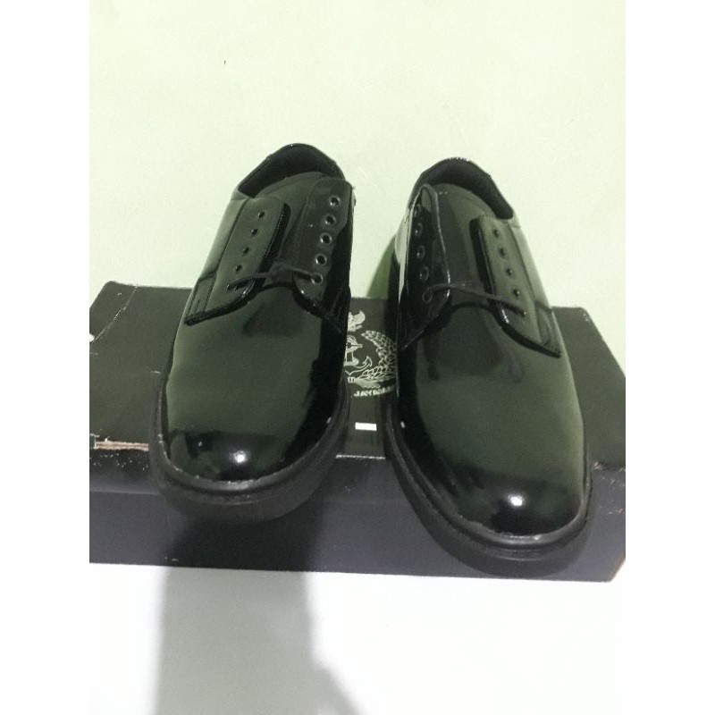 SEPATU PDH JATAH TNI //KULIT  KILAP TAMPA SEMIR