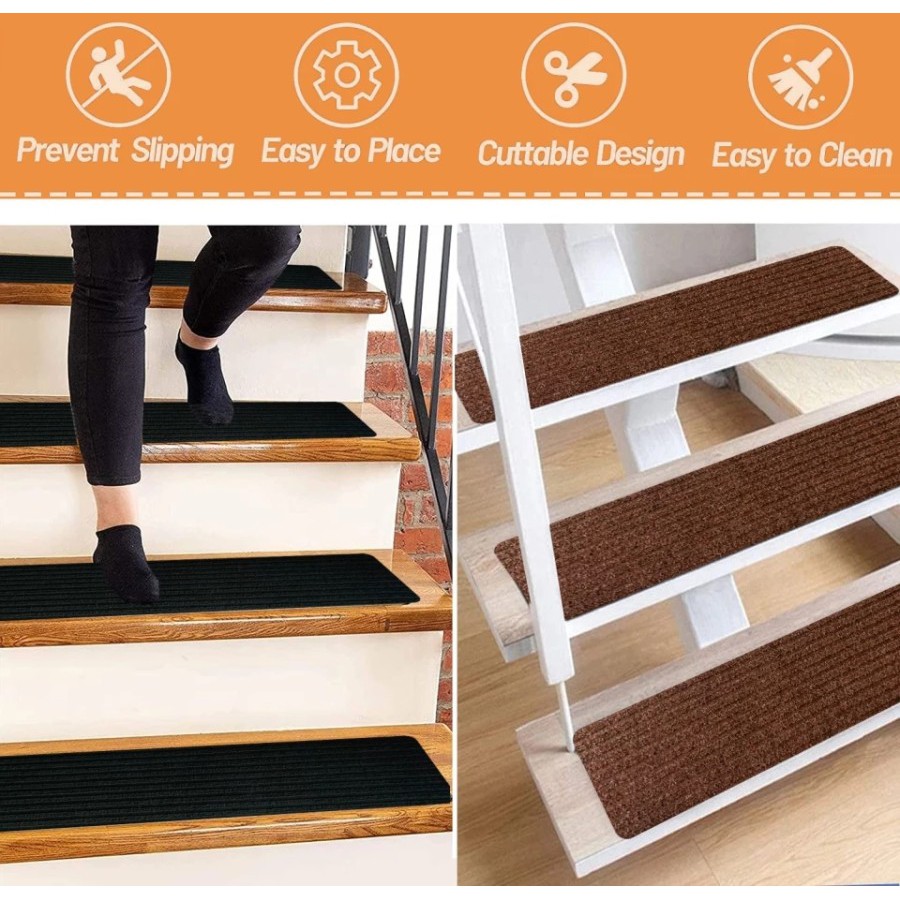NA - Keset Tangga Anti Selip Dekorasi Tangga Rumah Stair Tread Mats