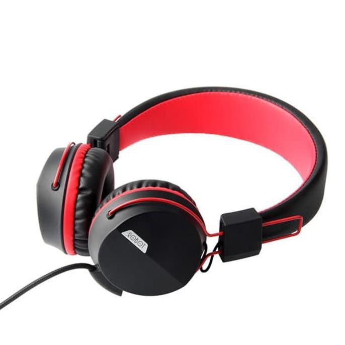 Headphone Robot Rh-P07 Stereo Wired Headset Original By Vivan - Black