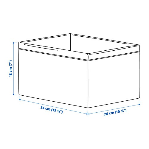 BAXNA Pengatur Kotak 26x34x18 cm abu abu putih