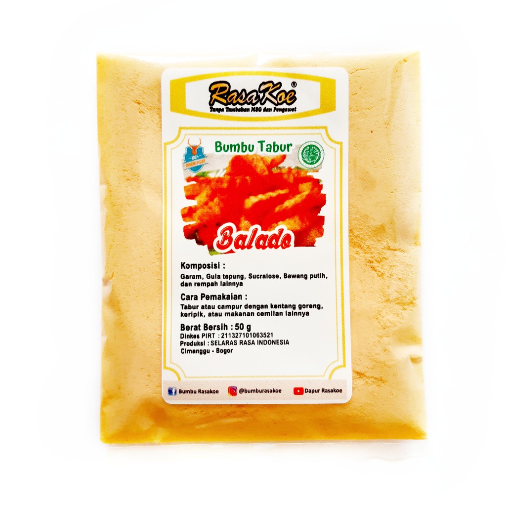 

Rasakoe Bumbu Tabur Non MSG Balado 50gr