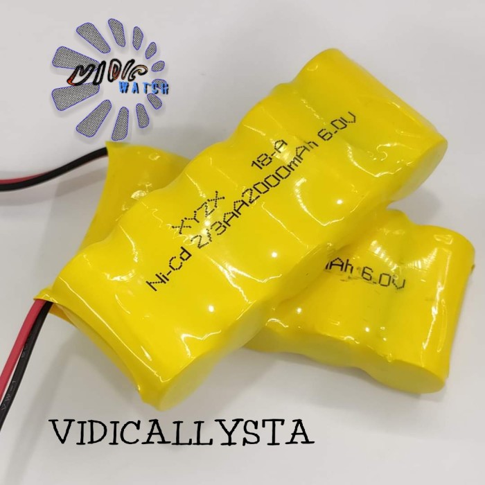 Baterai RC Ni-Cd 2/3 AA2000mAh 6.0V Socket Hitam isi 5