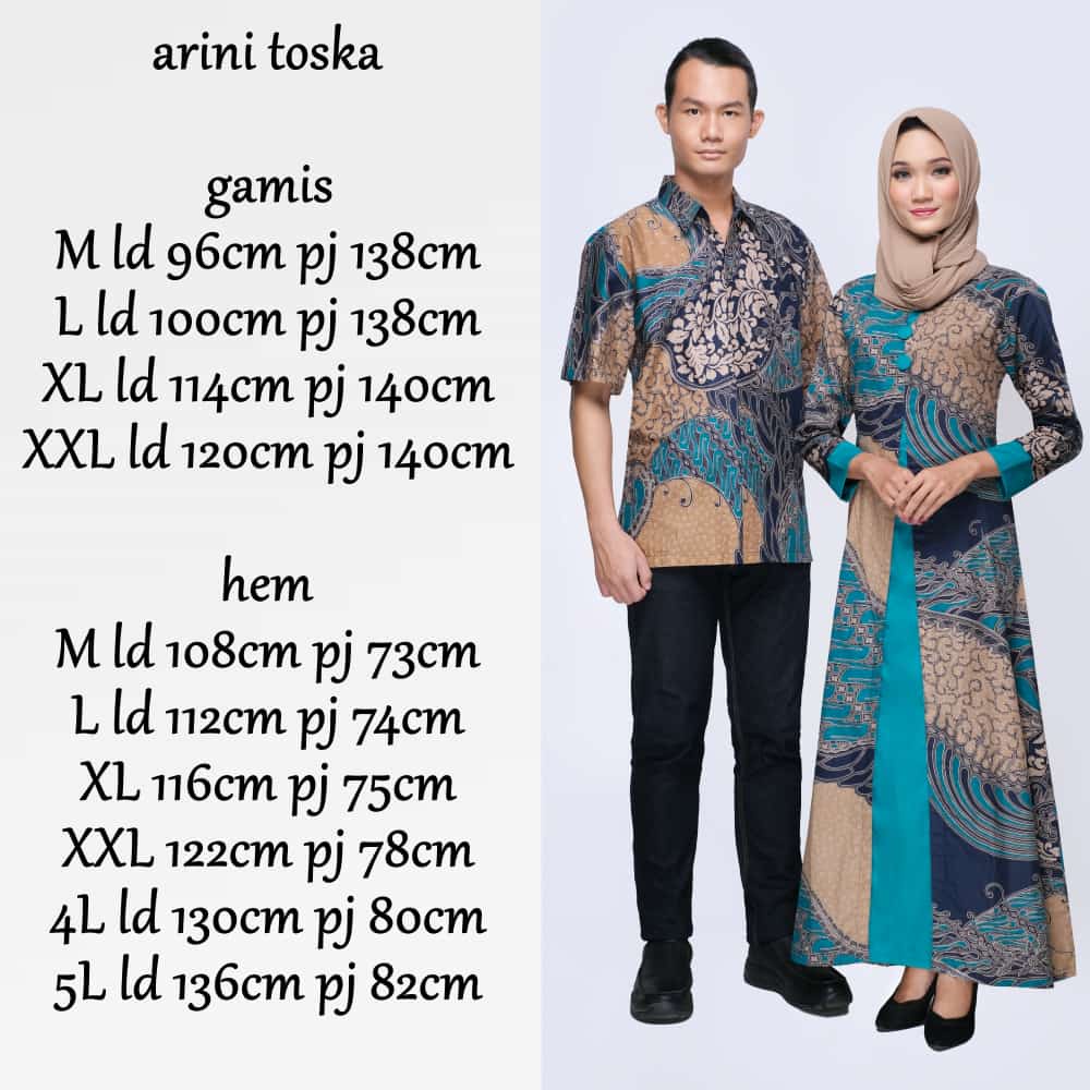 ARINI TOSKA BATIK COUPLE KELUARGA PASANGAN MODERN JUMBO PREMIUM SARIMBIT AYAH IBU ANAK DRESS GAMIS