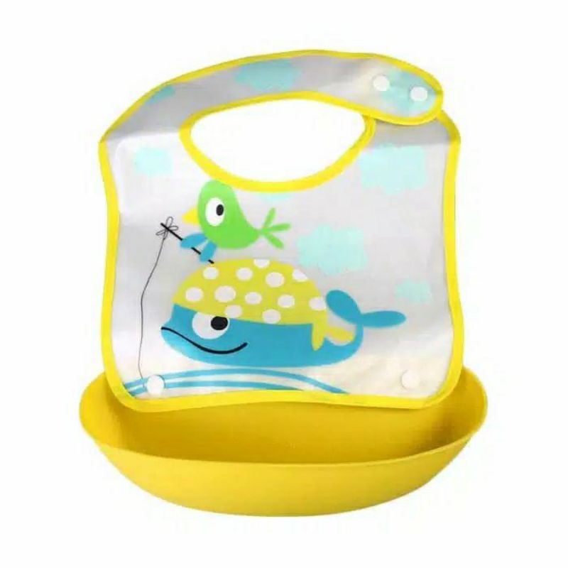 Babysafe Foldable Bib with Crumb Catcher (BIB02) | Slabber Makan dengan Mangkok