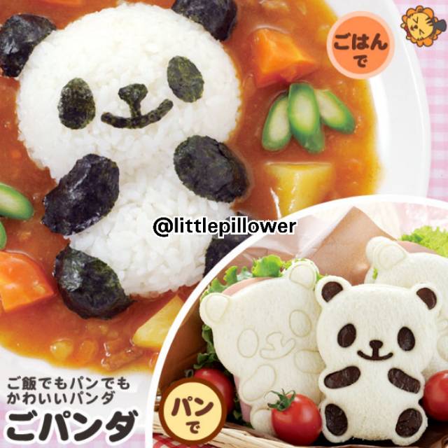 (BLACK PANDA) Bento Black Panda Rice Mold/Cetakan Panda Full Body/Panda Bread Mold