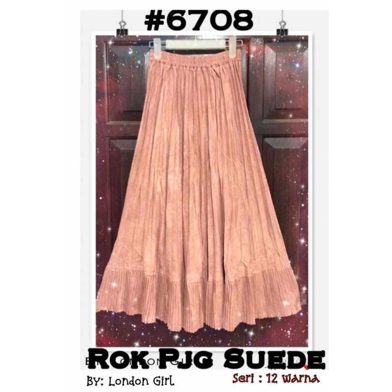 Rok Prisket Panjang Rempel 6708 Suede  LONDON GIRL