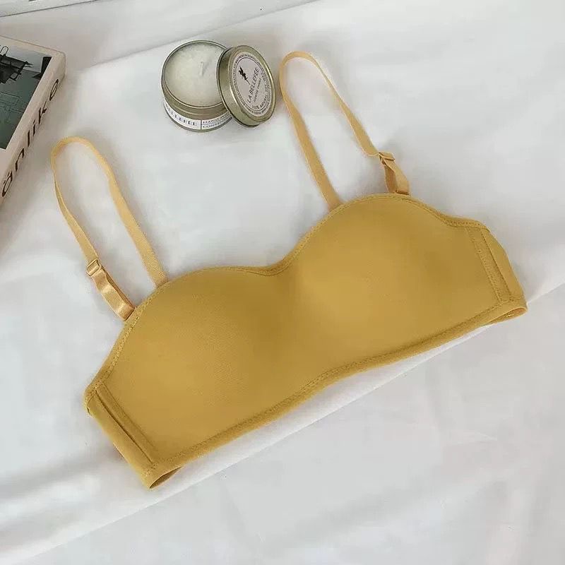 [ LINGERIE MASTER ] - (B-28) Half cup Hot sale Bra Model Seamless Tanpa Kawat Seamless-B-28 Kuning