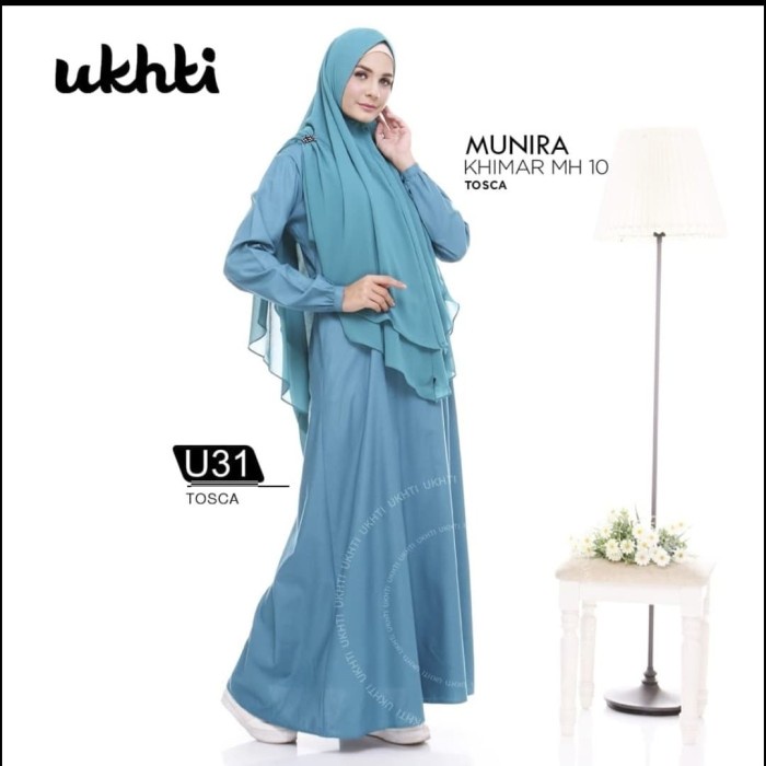 PREMIUM BAJU GAMIS WANITA TERBARU GAMIS UKHTI MUNIRA BERBAHAN PREMIUM - PUTIH, S