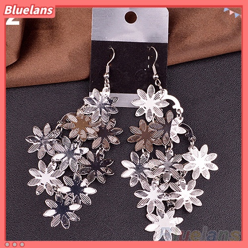 Bluelans Anting Kait Gantung Desain Snowflakes Multilayer Bahan Alloy Gaya Vintage Untuk Wanita