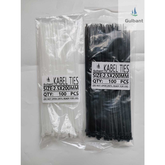 

ORGANIZER-DOCUMENT- KABEL TIES CABLE TIE 2.5 X 200MM (20CM) CV 200 KUALITAS BAIK - PUTIH -DOCUMENT-