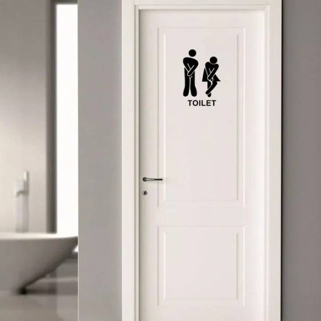 Sticker WC Toilet - Stiker Pintu Dinding Cafe Rumah Wall Kamar Mandi