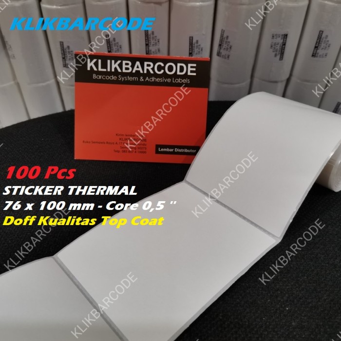 

Stiker Label Thermal 76x100 mm 76 x 100 core 0,5" 1/2 inch - 80x100mm - - Isi : 100 pcs/roll