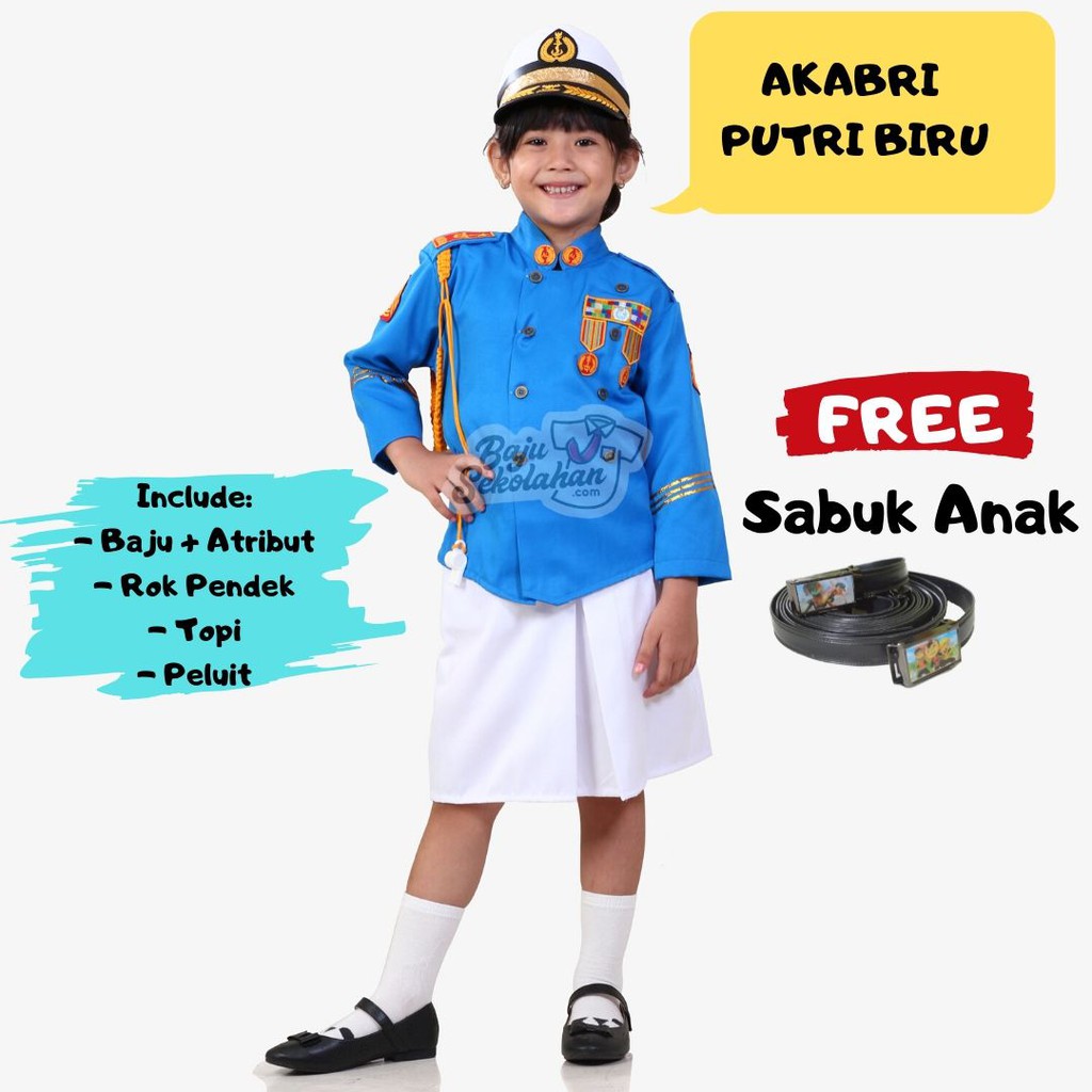 Baju Seragam Profesi Anak Baju Profesi Anak Putri Kostum Profesi Kostum Akabri Putri Biru Baju Akmil
