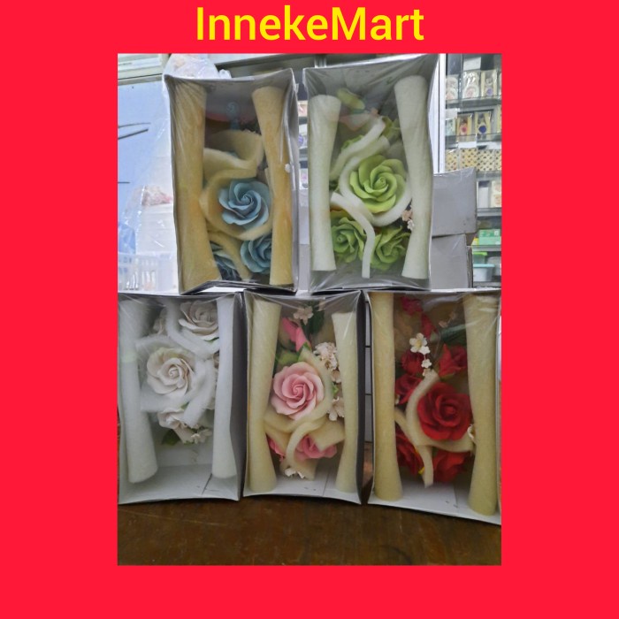 GUMPASTE BUNGA HIASAN KUE DEKORASI Bunga rose Flower gumpaste mawar