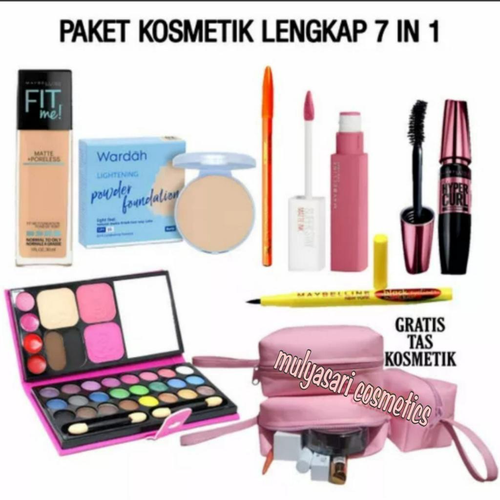 Paket Kosmetik Wardah Komplit Lengkap 1 Paket 10 in 1 / Paket Make Up Wardah Set 10 in 1 Murah / Paket Bedak Wardah Super Lengkap Murah / Paket Maybelline