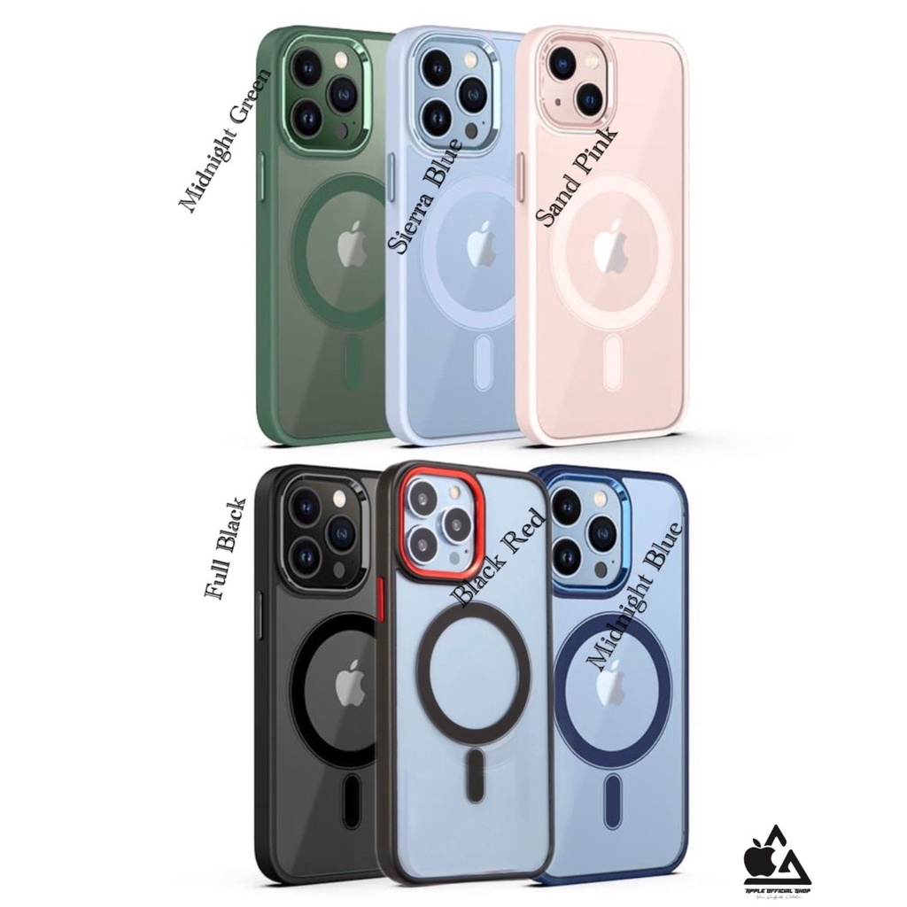 PREMIUM MAGSAFE CAM CHROME MAGNETIC iPhone 14 PRO MAX PLUS 13 PRO MAX Mini  SOFTCASE MAG SAFE CAMERA KAMERA CHROME CHARGING CLEAR CASE Bening Silikon Jelly