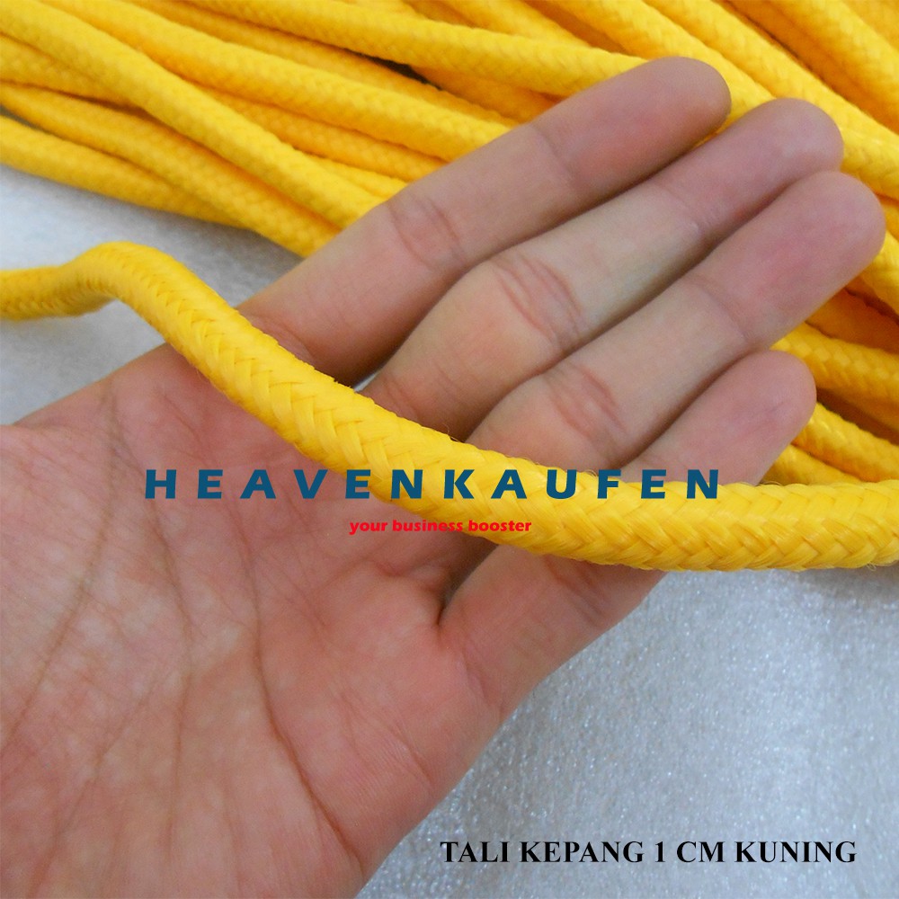 Tali Kepang Sumbu Diameter 1 cm Warna Kuning Untuk Tali Tas Serut Dll Per Meter