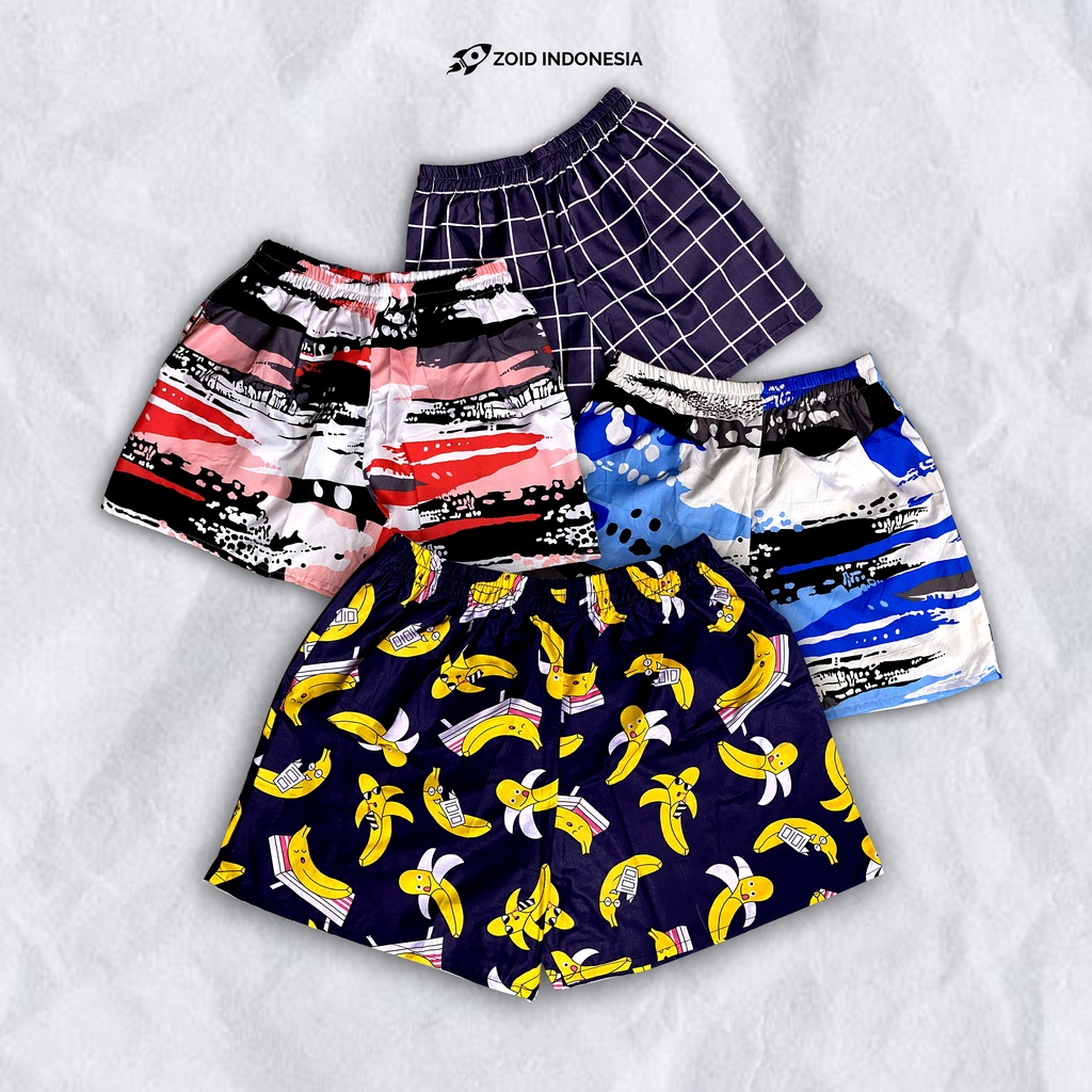  CELANA  PENDEK SANTAI KOLOR  MOTIF  BOXER UNISEX Shopee 