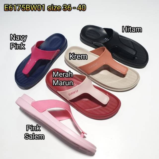 SANDAL JELLY JEPIT WANITA LUOFU