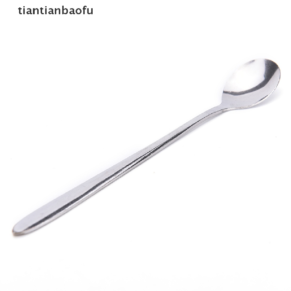 [tiantianbaofu] 16cm Long Handle Stainless Steel Tea Coffee Spoons Ice Cream Cutlery Boutique