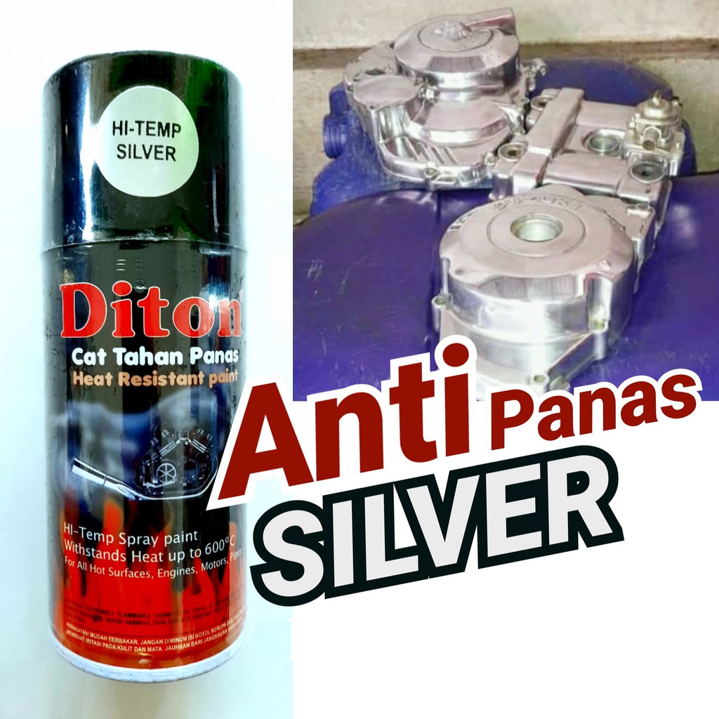 DITON HI-TEMP Cat Semprot Knalpot Tahan Panas sd 600°C Varian Hi Temp Black dan HiTemp Silver150cc