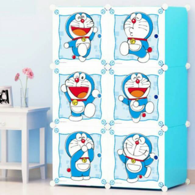 LEMARI BAJU ANAK KABINET CABINET BOX PLASTIK 6 PINTU