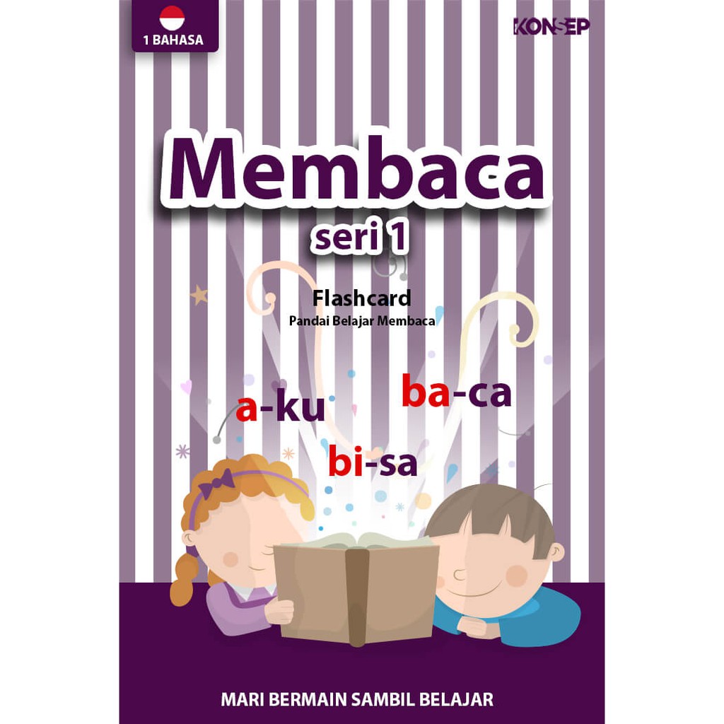 Flash Card Membaca Seri 1 - Kartu Belajar Anak Bergambar - Konsep Studio Original