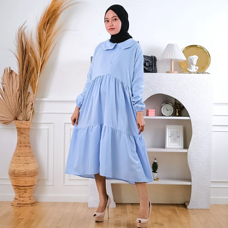 SERINA TUNIK MIDI DRESS bahan katun poly