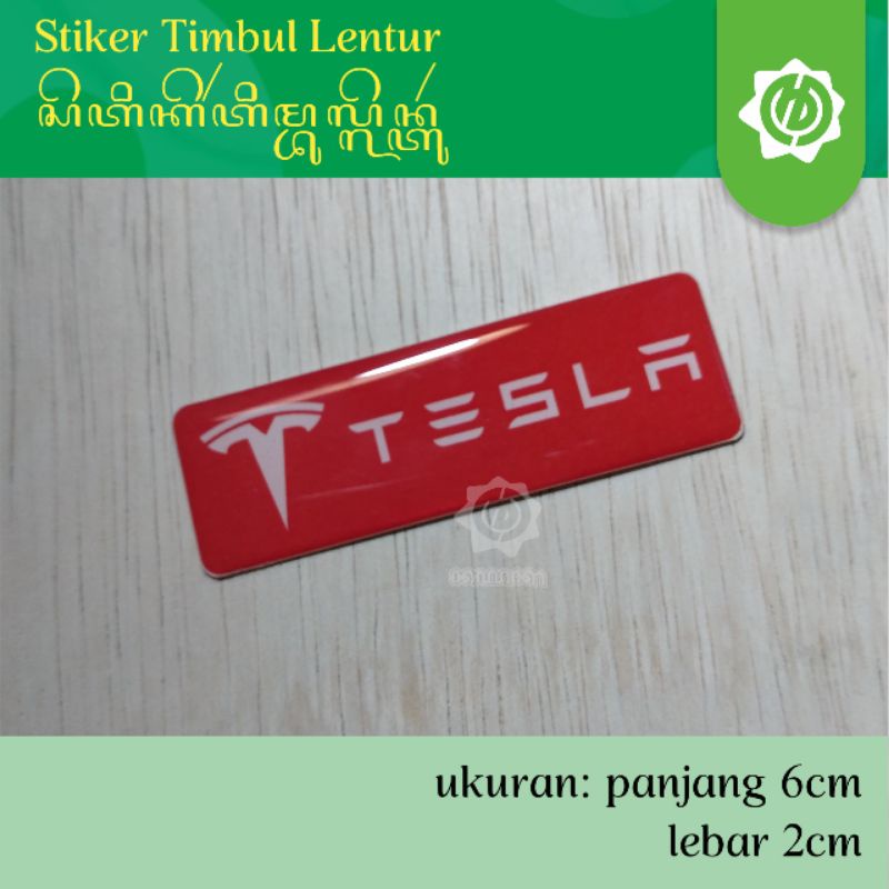 

Stiker Timbul Lentur logo Tesla ukuran 6x2cm
