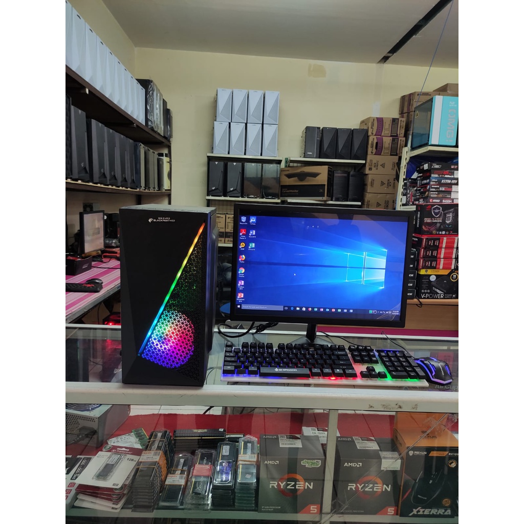 Promo 1 set Pc Rakitan AMD A8 7680 Ram 16gb Monitor LED 22IN