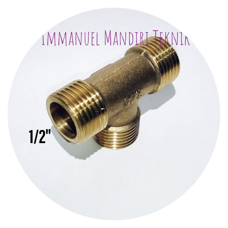 Tee Drat Luar 1/2 / Sambungan T Drat Luar 1/2 - Kuningan Import