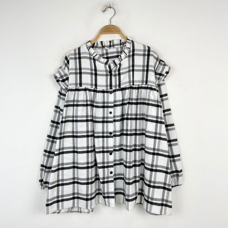 KEMEJA WANITA / kemeja wanita motif / kemeja wanita lengan panjang / kemeja batwing /kemeja-Foto 1