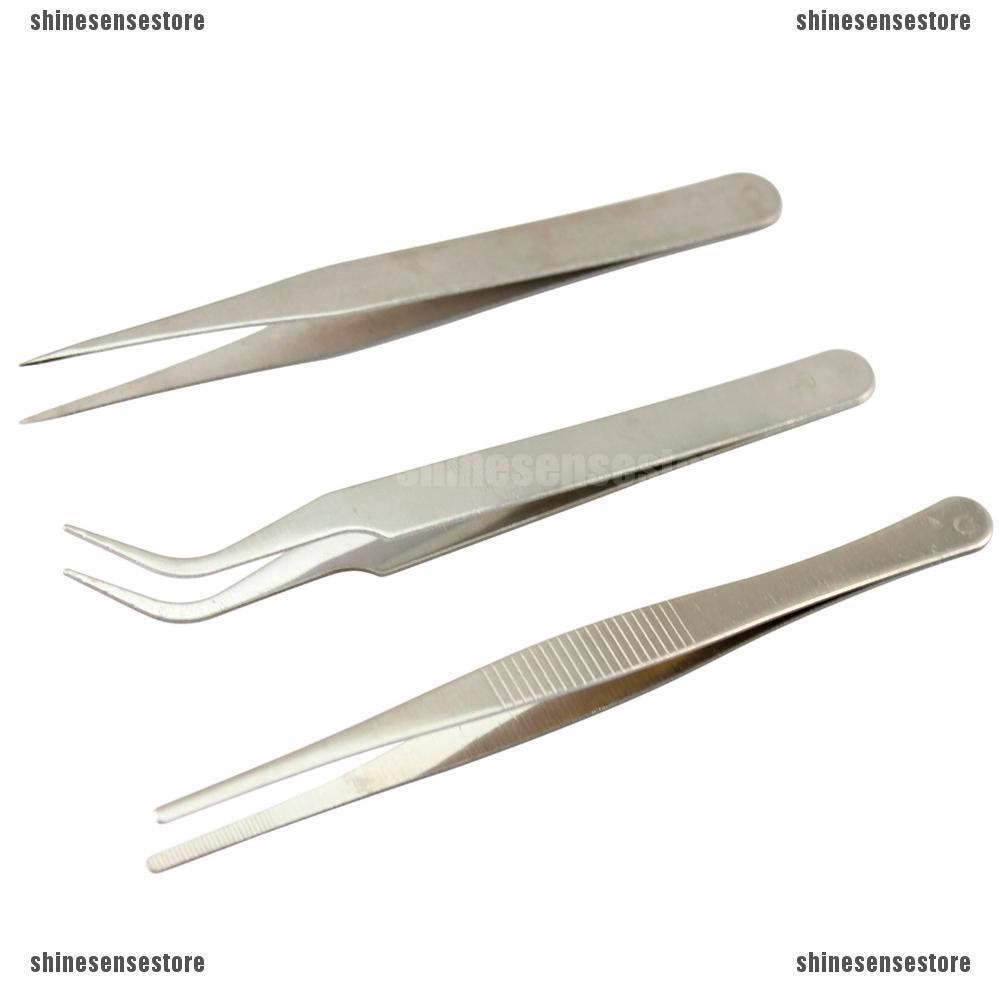 3Pcs Set  Pinset Stainless Steel Presisi untuk Reparasi  