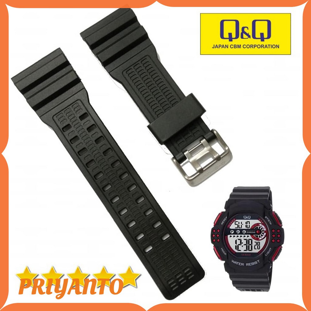 Strap Tali Jam Tangan Leathrs QnQ Q&amp;q qq M-128 M128 M 128 Hitam