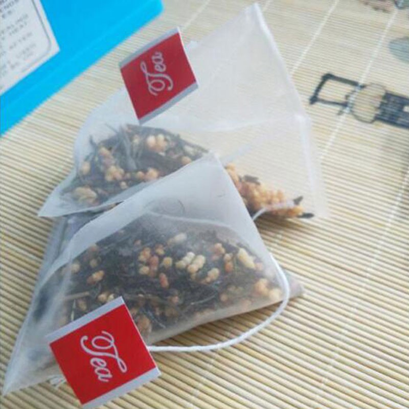 

5.87cm Pyramid Tea Bags Filter Bag Nylon Transparent Empty Teabag With Label Various colors