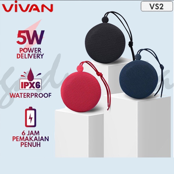 Vivan Vs2 Mini Bluetooth Speaker Bt Powerfull Bass Portable Sport Wireless Waterproof