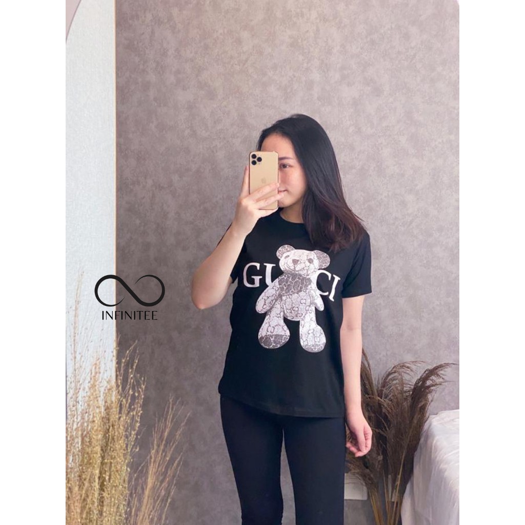 Baju Kaos Wanita Motif GcBear | TShirt Cewek Lengan Pendek | Baju Kaos Terbaru