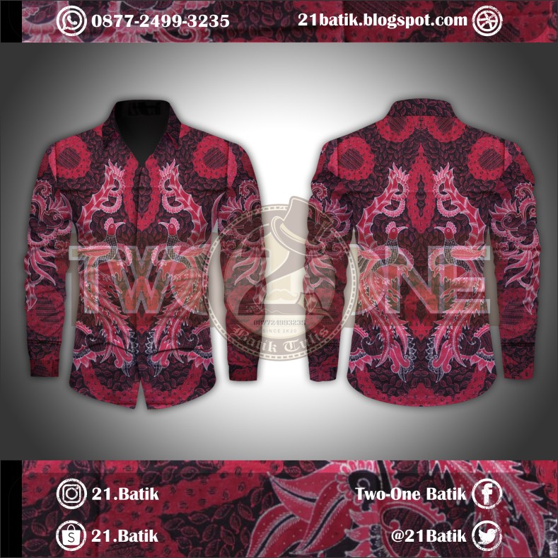 BATIK TULIS PREMIUM HALUSAN KEMEJA PRIA / WANITA FULL ISIAN (WARNA MERAH MUDA MERAH TUA VARIASI)