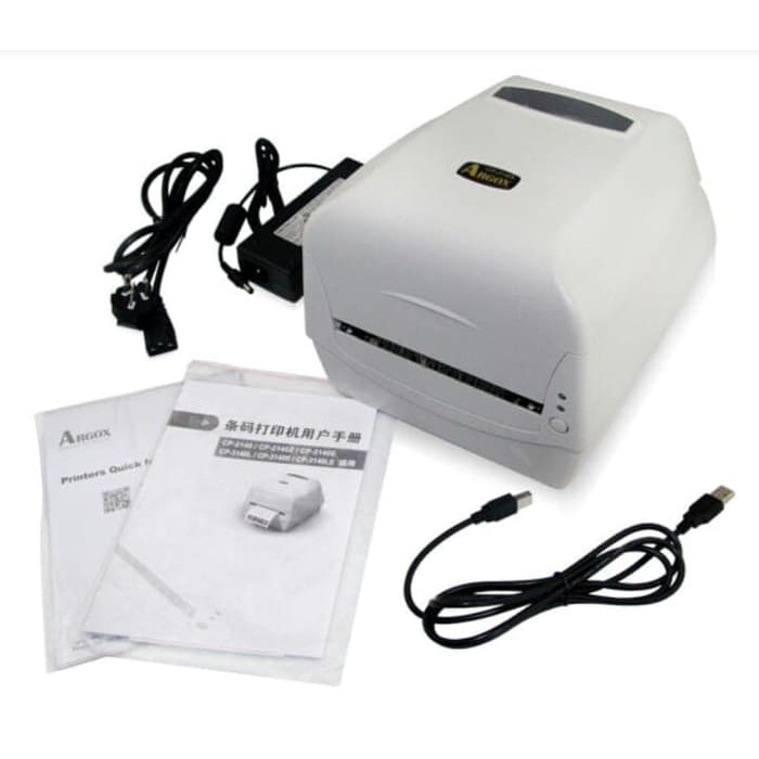 Printer Barcode Transfer Thermal Argox CP2140 USB Cetak Label Barcode 33x15 100x150 Harga Barang CP 2140 Ribbon Wax 110x300