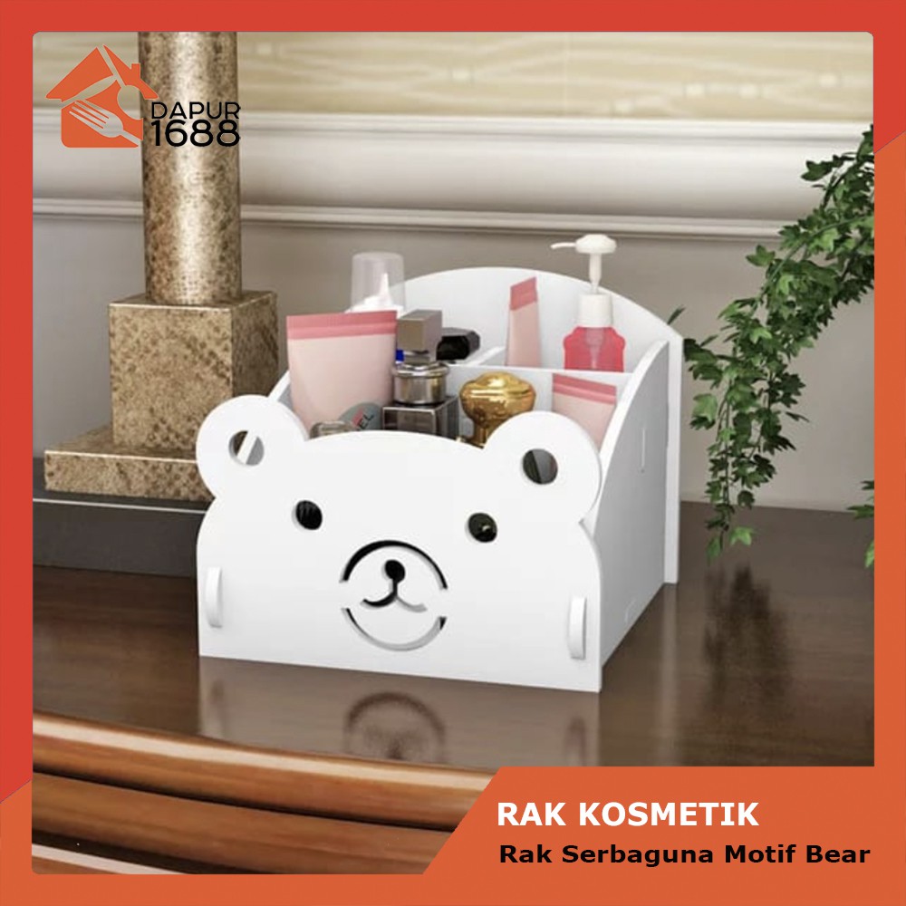 Kotak Penyimpanan Make Up Rak Kosmetik Lucu Modern Motif Beruang
