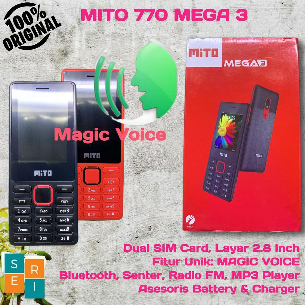 HP MITO 770 Mega 3  - MAGIC VOICE Layar 2.8 INCH Promo Murah Cuci Gudang (BUKAN SMARTPHONE/ BUKAN AN