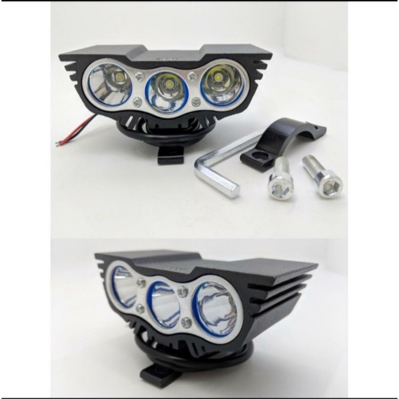 Lampu Tembak Sorot Motor Mobil LED CREE Mini Owl Ultrafire 3 Mata bahan censi led putih/led kuning